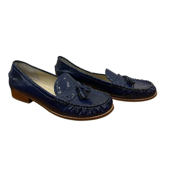 Dolce Vita Women’s Blue Patent Leather Tassel Penny Loafer Size 7.5 - Picture 7 of 12
